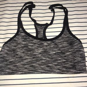 Black double strap sports bra